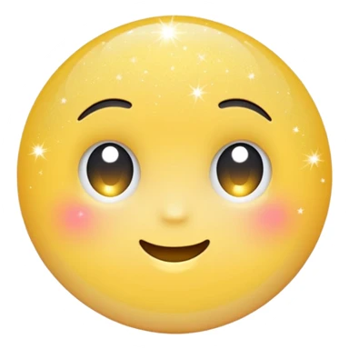 Generate a high-quality 3D cartoon-style emoji of yellow glitter, sparkling effect, smooth gradient colors, rounded and cute appearance, simple white background, high-resolution.
 sticker