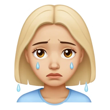 Sad woman face with tears  sticker