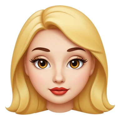 attractive emoji face confident smirk plump duck lips thick curved eyelashes stylish makeup sticker