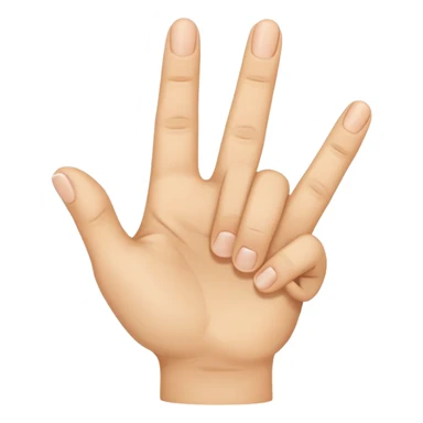 “Emoji of a hand with the index finger bent back, middle finger raised, and thumb touching ring finger in a circle, flat emoji style.” sticker