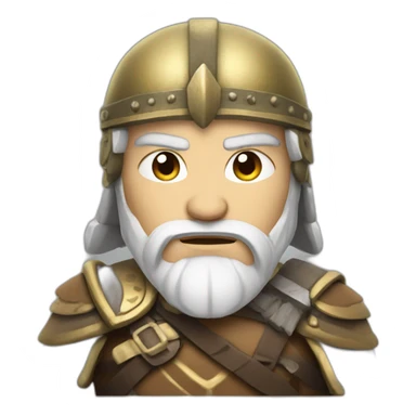 barbarian soldier with white skin facing forward sticker