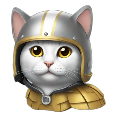 cat in a helmet with wings sticker