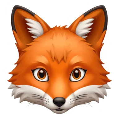red fox face detailed same style as bobcat sticker
