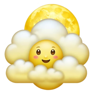 Yellow Moonlight and cloud with beautiful finish  sticker