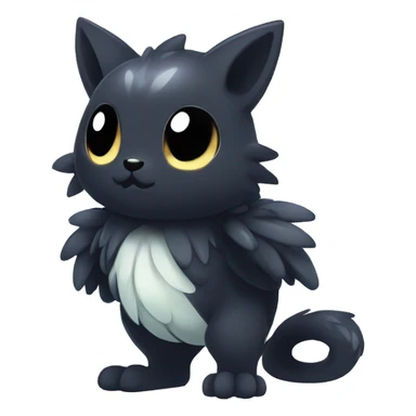 Shiny Shy Cool Black beautiful fantasy Kawaii Ethereal Sona Fakemon-animal Full Body sticker