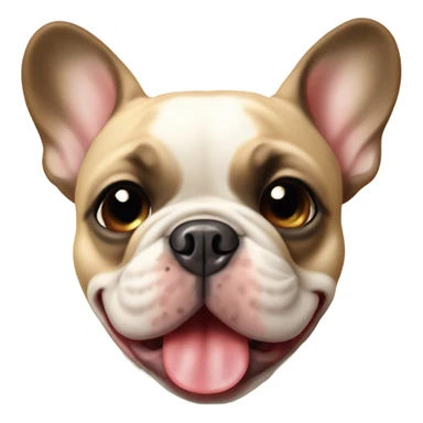 beige french bulldog with its tounge out sticker