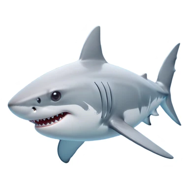 Cinematic Noble Shark Portrait Emoji, Poised and regal, with a sleek, powerful build and a smooth, streamlined body in icy gray and white tones, deep-set soulful piercing eyes, Simplified yet sharp and sophisticated features, highly detailed, glowing with a soft, dignified glow, high shine, intelligent and formidable, stylized with an air of oceanic majesty, focused and attentive, soft glowing outline, capturing the essence of a watchful and confident predator, so majestic it feels as though it could glide out of the screen with effortless authority! sticker