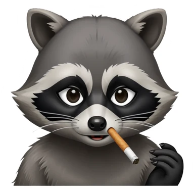 Racoon throwing cigarette away sticker