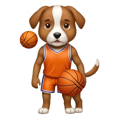 Dog as a basketball player sticker