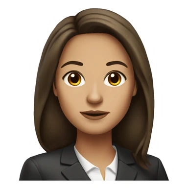 Woman lawyer with long brown hair, olive skin and dark brown eyes sticker