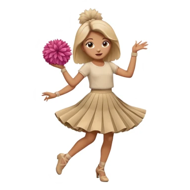 turtle girl dancing with skirt holding   pompom sticker
