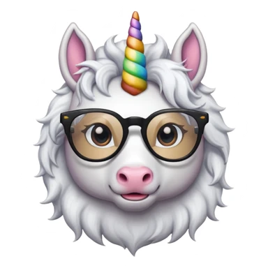 unicorn with black glasses sticker