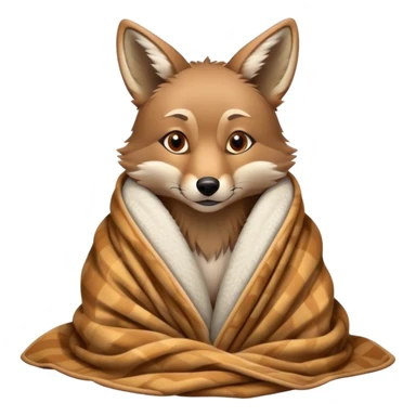 Coyote cozy in blanket sticker