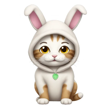 Cat in a bunny costume sticker