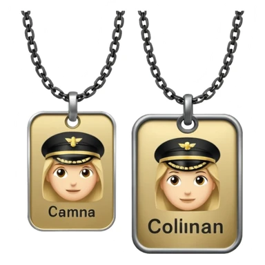 2 x Army name tag on metal chain  sticker