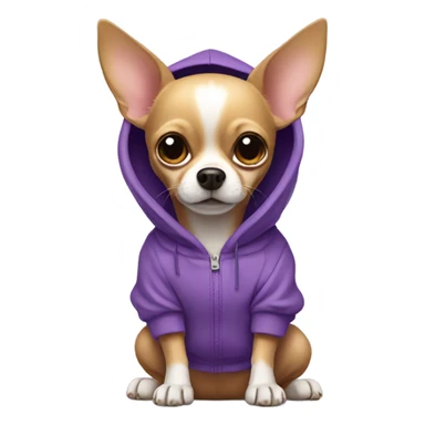 Chihuahua in purple hoodie sticker