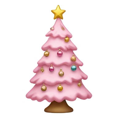 Light pink Christmas tree with ornaments  sticker