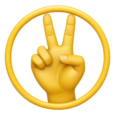 A 3D Apple-style yellow hand emoji, closed fist with only the index finger pointing upward, the finger making a circular motion as if drawing an imaginary circle in the air, dynamic curved motion lines around the finger to show the circular movement, smooth glossy texture, clean minimal background sticker
