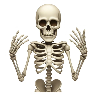 The skeleton man reached out his hands and grabbed forward sticker