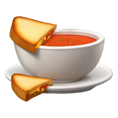 bowl of tomato soup with a side of grilled cheese sticker