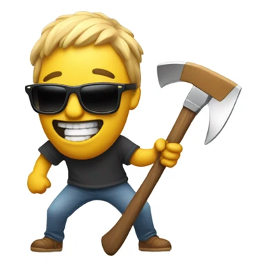 axe with sunglasses dancing  sticker
