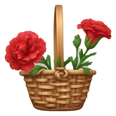 red Carnation flower in basket sticker