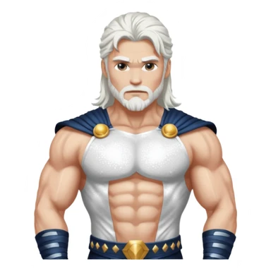 Jupiter, God of Thunder from Gods and Goddesses with long white hair, white sequin outfit sticker