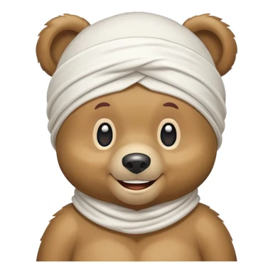 Cartoon bear with a white durag tied around its head sticker