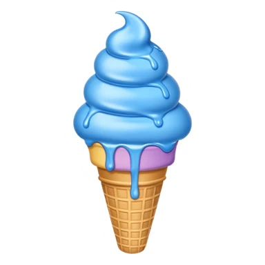 das kalsssische blaue eis emoji in 3d sticker