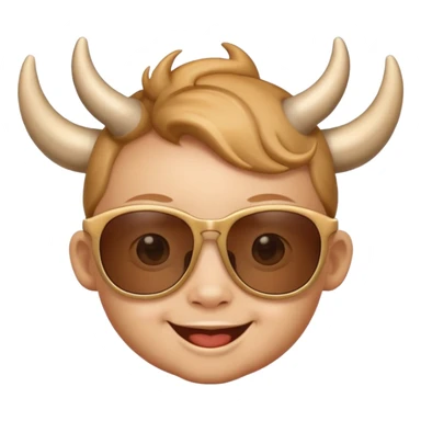 baby with horns and sunglasses sticker