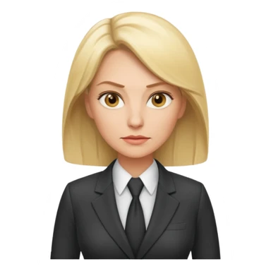 serious blond business woman in her forties in full suit sticker