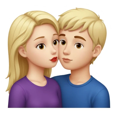 Girl kissing boy sticker