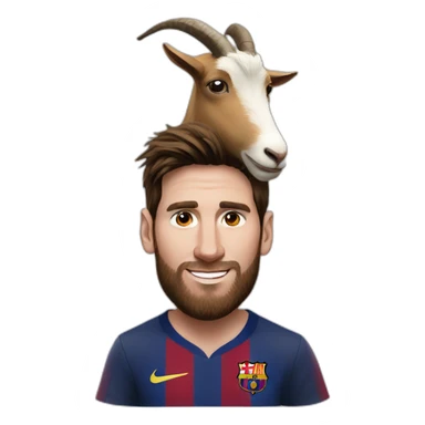 Messi on a goat sticker