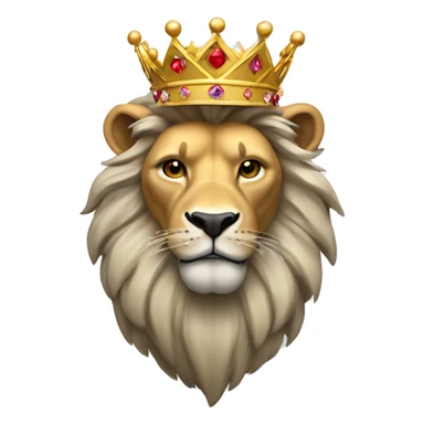 Un león con corona de diamentes y rubíes  sticker