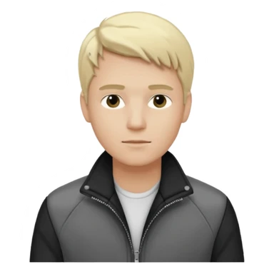 balck and white photo man blonde in jacket sticker