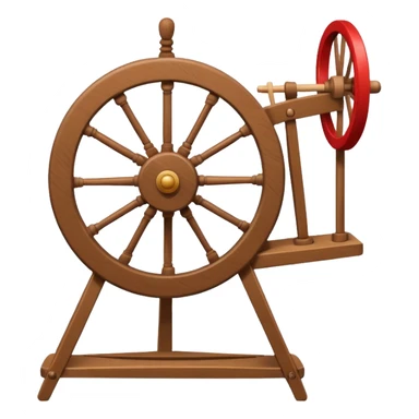 I want a traditional spinning wheel, with the wheel on the right or left and the flyer on the opposite. Shown from the side. there is only one wheel the other side has the flyer. go to websites containing traditional spinning wheels for reference. sticker