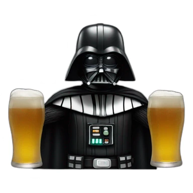 Dark vador with a beer sticker