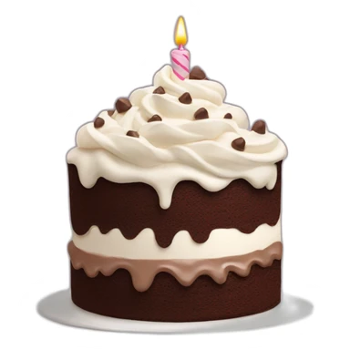 Chocolate birthday cake with whipping cream frosting  sticker