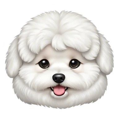 Fluffy bichon frise with underbite sticker