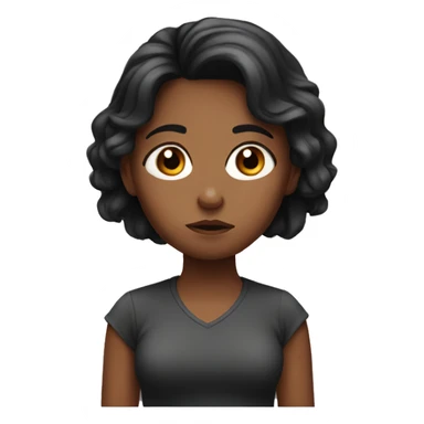 concerned girl with dark burgundy hair sticker