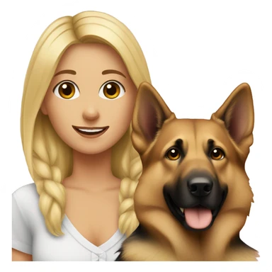 blonde girl with a german shepherd  sticker