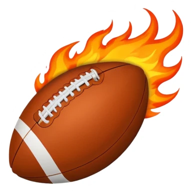 a flaming American football sticker