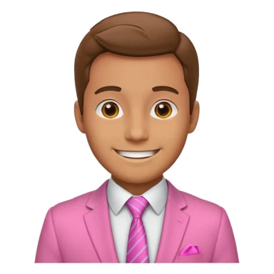 man with pink tie and blazer sticker