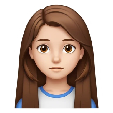 Une fille de 14 ans cheveux brun et mis long lisse   sticker