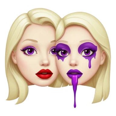 pair of bloody lips with purple lipstick on sticker