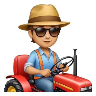 Driving a tractor sticker