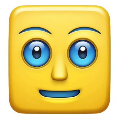 geometery dash square yellow body blue face square mouth and eyes sticker