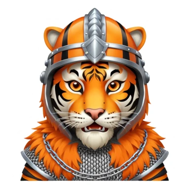 Russian bogatyr tiger with helmet and chainmail sticker