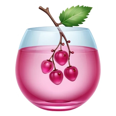 Pink glass with berries  sticker