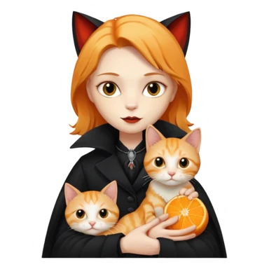 vampire cradling orange tabby sticker
